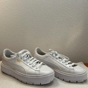 Cute White Puma Women's Platform Shoes